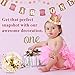 One Year Birthday Decorations Kit For Princess Baby Girl - 'I AM ONE' Banner | Golden Crown Hat | 'ONE' Cake Topper | Pink Hanging Paper Fan | Pink Paper Garland | 8 Ballon - 18 pcs Bundle