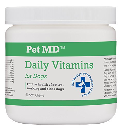 Pet MD - Daily Dog Multivitamin - Vitamins Plus Minerals for Active and Senior Canines - 60 Softchews