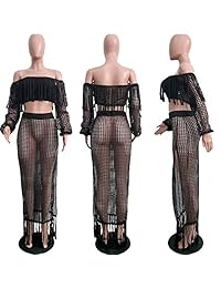 Borla hueca fuera de hombro alto Split Cover Up Bikini Beach Dresses