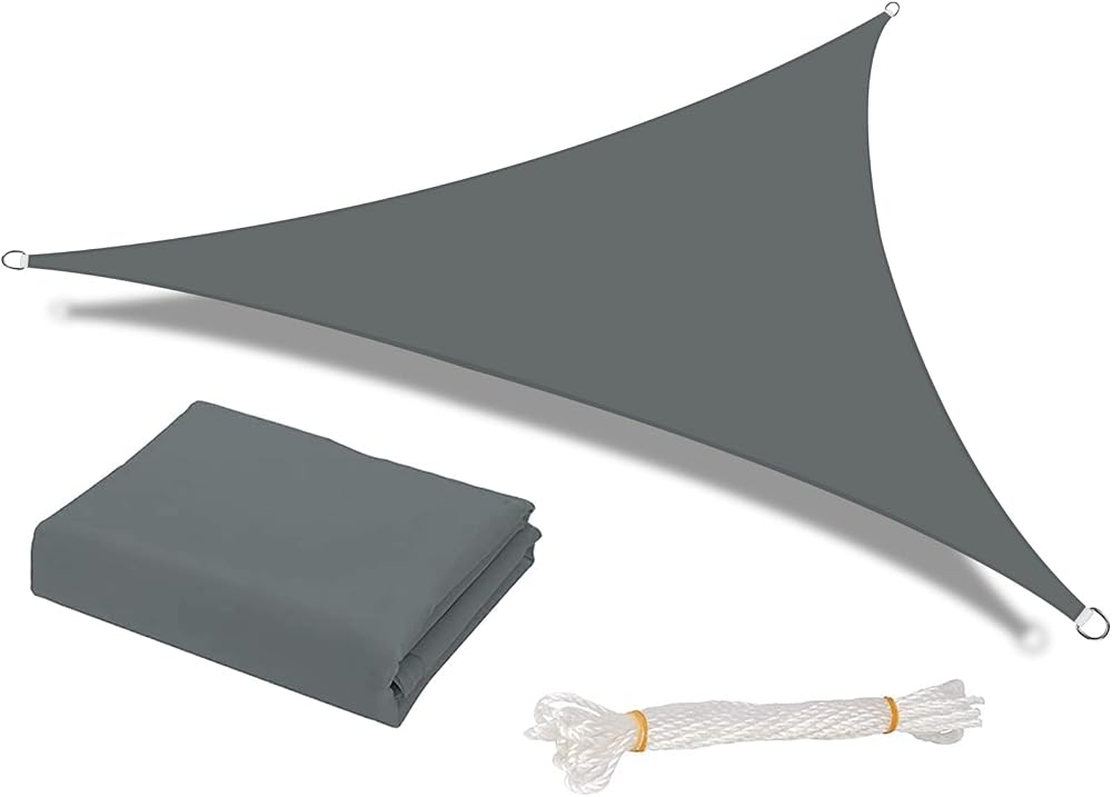 HEYOMART Sun Shade Sail 3x3x3m Triangle Grey UV 98% Water Resistant
