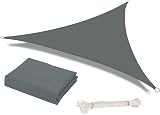 HEYOMART 2x2x2m Triangle Sun Shade Sail Waterproof Grey with Rope