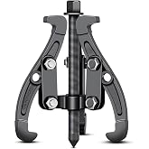 BELOMI 6 Inch 3-Jaw Bearing Puller with Reversible Jaws | carbon steel construction, black oxide finish, even-pressure operation, for gears and pulleys, auto repair tools