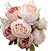 Veryhome Artificial Silk Peony Bouquets Wedding Home Decoration,Pack of 1 (Light Pink)