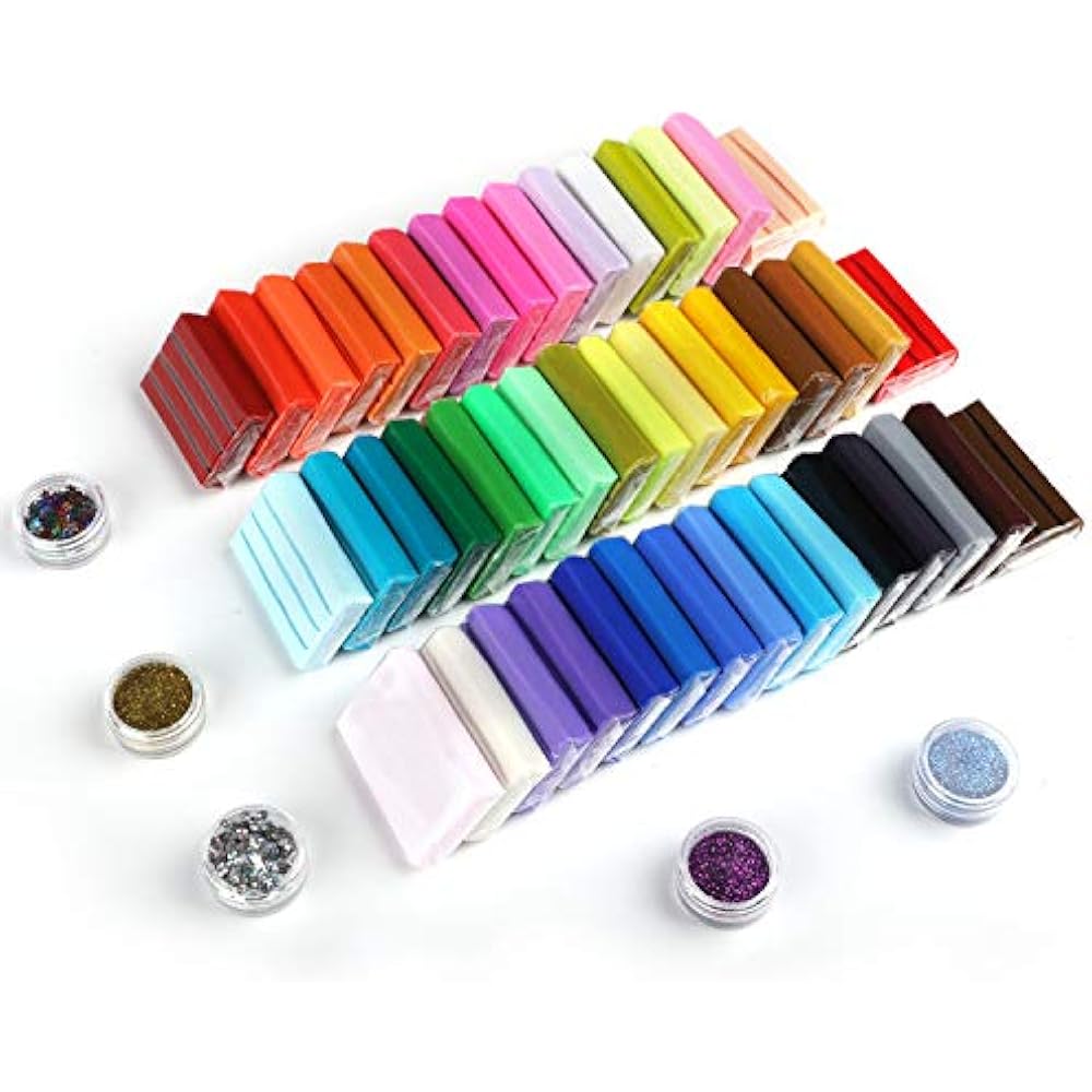 Polymer Clay Starter Kit, 46 Colors Oven Bake Clay, DIY Modeling Bockers, 5 Mica | eBay