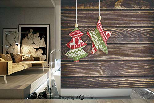 Decorative Privacy Window Film Retro Pine Tree And Star Shaped