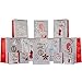 12 Merry Christmas Gift Bags Bulk 4 Large 4 Medium 4 Small Silver and Red Elegant Pop Up 3D Glitter and Foil Design with Handles and Tags for Kids Women Classroom Holiday Wrapping Party Favors Toys