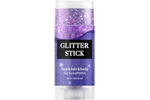 JISKG Purple Body Glitter Stick,Holographic Sequins Paint Sparkling Face Glitter for Women Face/Body/Hair/Eyes/Lip Glitter Makeup.