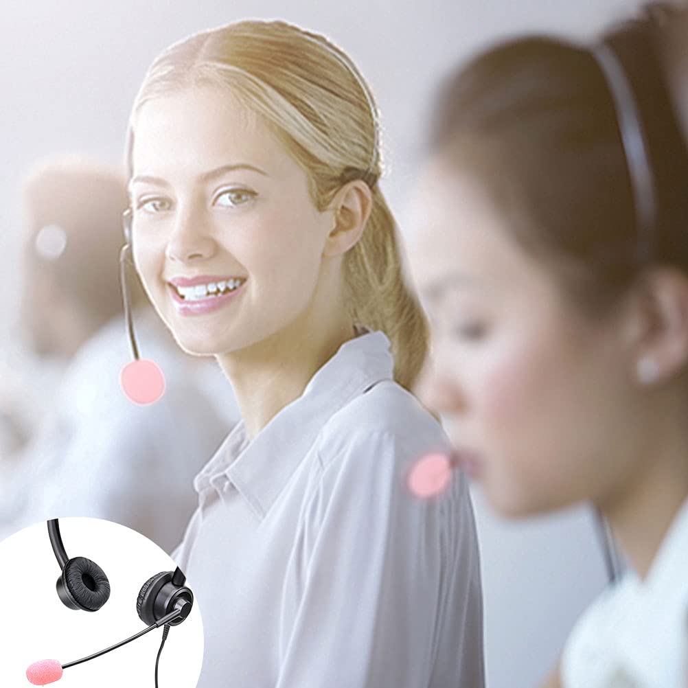 10 Pack Lapel Headset Microphone Windscreen,Christmas Stocking Stuffers Microphone Sponge Foam Cover Mini Size Lavalier Microphone Windscreen for Variety of Headset Microphone, Pink