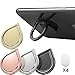 Cell Phone Ring Stand Holder, Water Drop Shape Zinc Alloy Universal 360°Rotation Finger Loop Grip [Washable/Removable/Magnetic Car Mount] for Smartphones, Tablet (2 Rose Gold & 2 Black) 4 Hooks