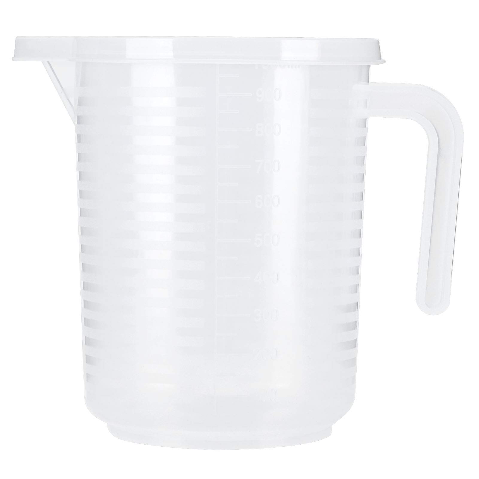 Plastic Measuring Cups Clear Cup Measurement Tool with Lid Kitchen Cooking Baking Accessaries(1000ML)