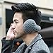 Surblue Unisex Warm Knit Cashmere Winter Pure Color Earmuffs with Fur Earwarmer, Adjustable Wrap,Black,Large