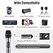 Kithouse K380D Wireless Microphone Karaoke Microphone Wireless Mic System With Rechargeable Bluetooth Receiver - Professional UHF Cordless Microphone For Karaoke Singing Church Speech(Elegant Gray)