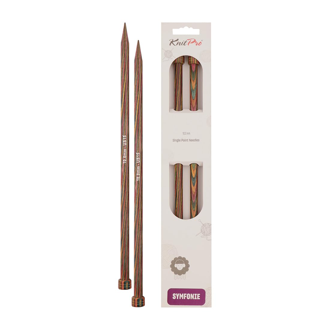 KnitPro Symfonie Single Pointed Needles 12" (30cm) | 10.00mm