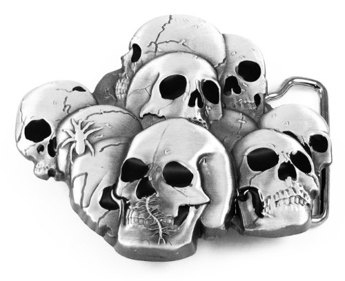 Pile of skulls belt buckle