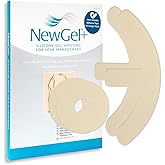NewGel Advanced Silicone Professional Scar Sheets by MyNewGel, Sheeting Set, Ultra-thick for breast reconstruction surgery "anchor" scars, 2 breast anchors and 2 areola circles (4-Count) - BEIGE
