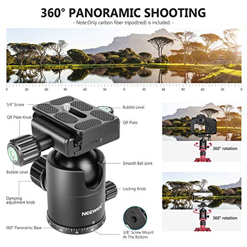 Neewer 66 inches/168 centimeters Carbon Fiber Camera Tripod Monopod