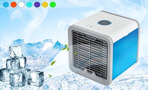 Air Conditioner Arctic Air Personal Space Cooler,Humidifier, Purifier,3 in 1 USB Mini Portable Air Conditioner and 7 Colors Nightstand (white)