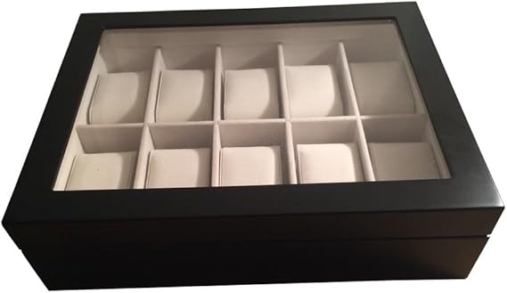Zabelini Caja Negra de Madera para 10 Relojes: Amazon.es: Relojes
