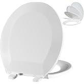 Angol Shiold PP Slow Close Toilet Seat (Round, White) | Round toilet seat with ergonomic design, grip-tight anti-slip bumpers and easy-clean safe PP material