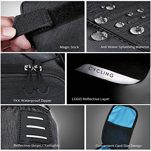 WOTOW Bike Rear Rack Bag Reflective Bike Trunk Bag Water Resistant