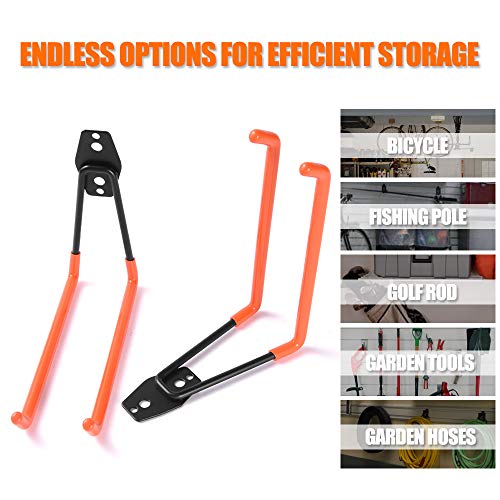 WOLFWILL 8 Pack Heavy Duty Garage Storage Utility Double Hooks - Anti-Slip Coating Wall Mount Hanger & Organizer with Screws