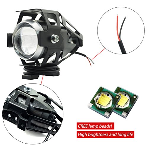 Motorcycle LED Spot Light Headlight, Ourbest Cree U5 Auxiliary Driving Front LED Fog Lights Universal Work For ATV Truck 12v 24v High Low Beam Strobe With Switch