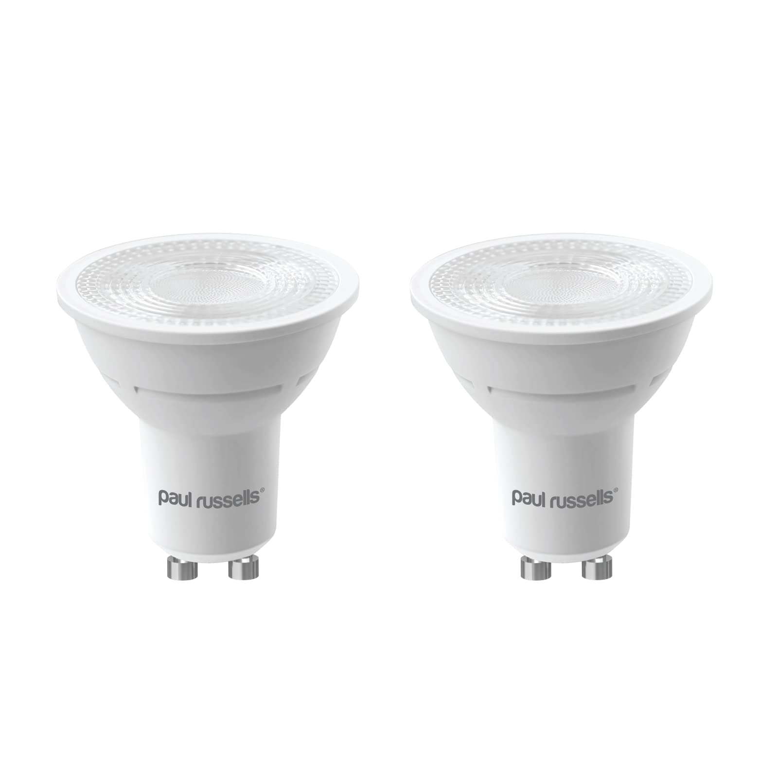 paul russells LED GU10 – Dimmable Fittings Frosted Spot Lightbulbs, 4.5W 345 Lumens LED Bulbs, 50w Equivalent, 4000K Cool White/Natural White, Dimmer Energy Saving 38° Ceiling Spotlights, 2 Pack