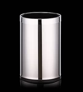 POETRY Bote de Basura sin Tapa Doble Capa de Metal de Acero Inoxidable