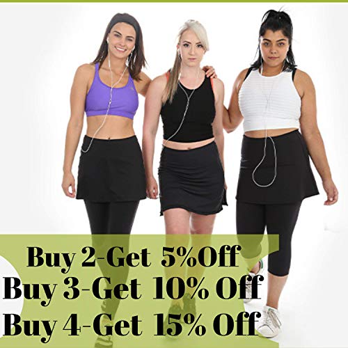 image for Sport-it Skirted Leggings Girls Capri Skirt, Active Skapri with Pocket