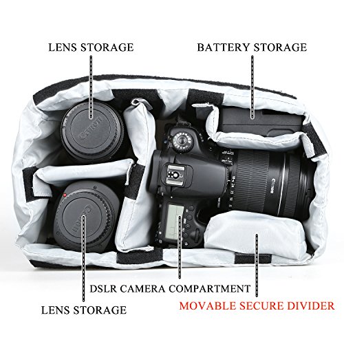 Victoriatourist DSLR Camera Bag Backpack with Laptop Compartment and Raincover Fits 15.6 inch Laptops, Black (Black6022)