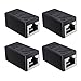 SOFT&COM 4 Pack Ethernet Coupler Extender, Network Cable Coupler for Cat7 Cat6 Cat5e (Black-4 Pack)