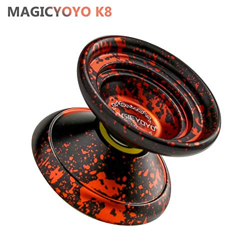YOSTAR MAGICYOYO K8 Professional Yoyo Unresponsive Yoyo Ball Kids, Big Size Yoyo, Easy to Catch, with 5 Strings, Glove, Bag (Black & Red) - Thumbnail 3