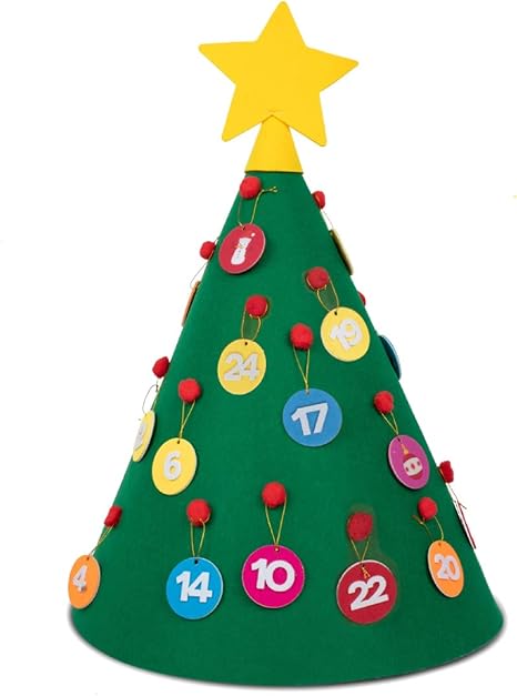 Amazon Co Jp T98 アドベントカレンダー デコレーション 布絵本 フェルトクリスマス ツリークリスマス 壁掛け 飾り カウントダウン タペストリー クリスマスカレンダー オーナメント 24個入りセット ツリー ホーム キッチン