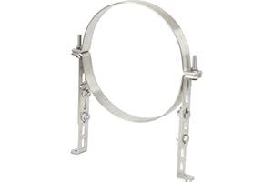 DIANGUOLUZHE 6 1/2 Inch Chimney Systems Bracket，304 Stainless Steel Adjustable Vent Wall Strap,Heavy Duty Adjustable Wall Bracket for Vent,The Adjustable Range of The Pipe Clamp is 6.2~6.6 Inches（158~168mm）