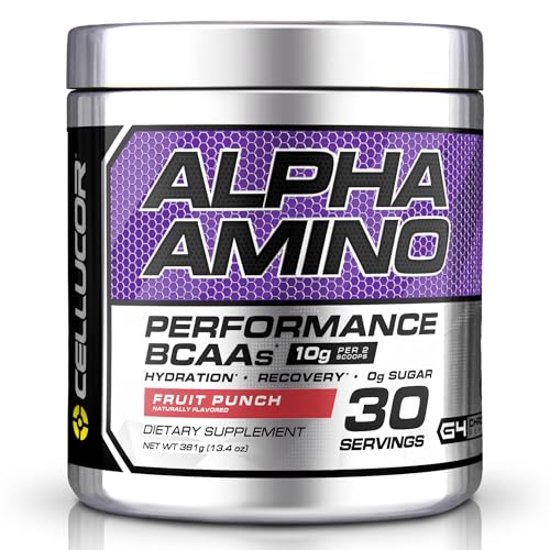 Cellucor Alpha Amino EAA & BCAA Powder | Branched Chain Essential Amino Acids + Electrolytes | Fruit Punch | 30 Servings