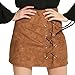 DUBACH Women's High Waist Faux Suede Solid A-Line Skirt