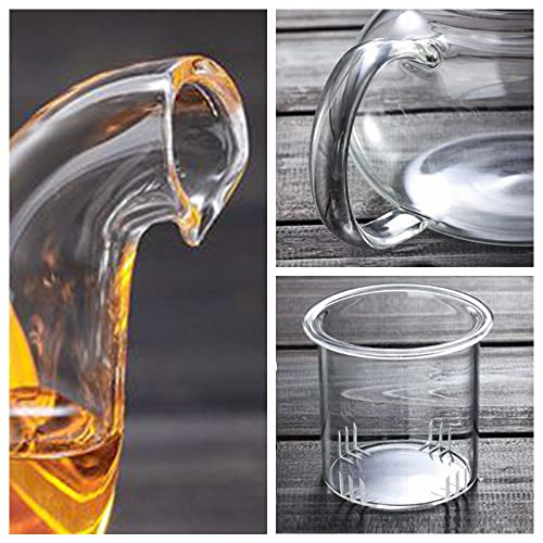 HOOPZOZA Glass Tea Maker Teapot With Filtering Glass Warmer 6 Tea Cups Set 50mL (A-set)
