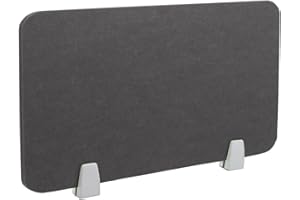 Icegrey Acoustic Desk Divider Privacy Panel Removable Sound Absorbing Desk Partition Board with 2 Clips for Student Call Centers Offices Braries Classrooms Library, Dark Grey, 15.6x11.7"