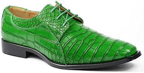 Roberto Chillini RC6563 Men's Shamrock Green Exotic Lace Up Dress Oxford Shoes