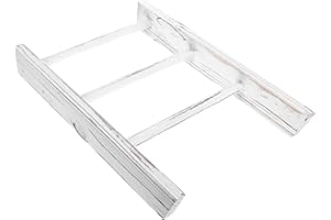 Hoement Mini Ladder Towel Rack Rustic Bathroom Decor Small Farmhouse Ladder Shelf for Country Bathroom Displ