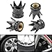 4X Black 8mm Crown Tire Wheel Air Valve Stem Cap for Car Truck Chevy Dodge GMC Ford