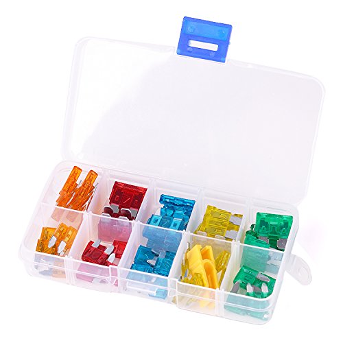 50pcs Assorted Car Truck Blade Fuse Assortment Middle & Small 5A 10A 15A 20A 25A 30A Automotive Replacement Fuse Set