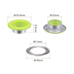 HARFINGTON 200 Set Color Round Grommets 10mm