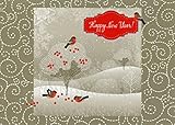 Bird on White Tree - LPG Box of 18 New Year Cards