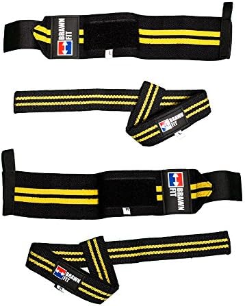 Brawn Fit Wrist Wrap 18" Professional Grade with Thumb Loops - Wrist Support Braces for Men & Women - Weight Lifting, Crossfit, Powerlifting, Strength Training