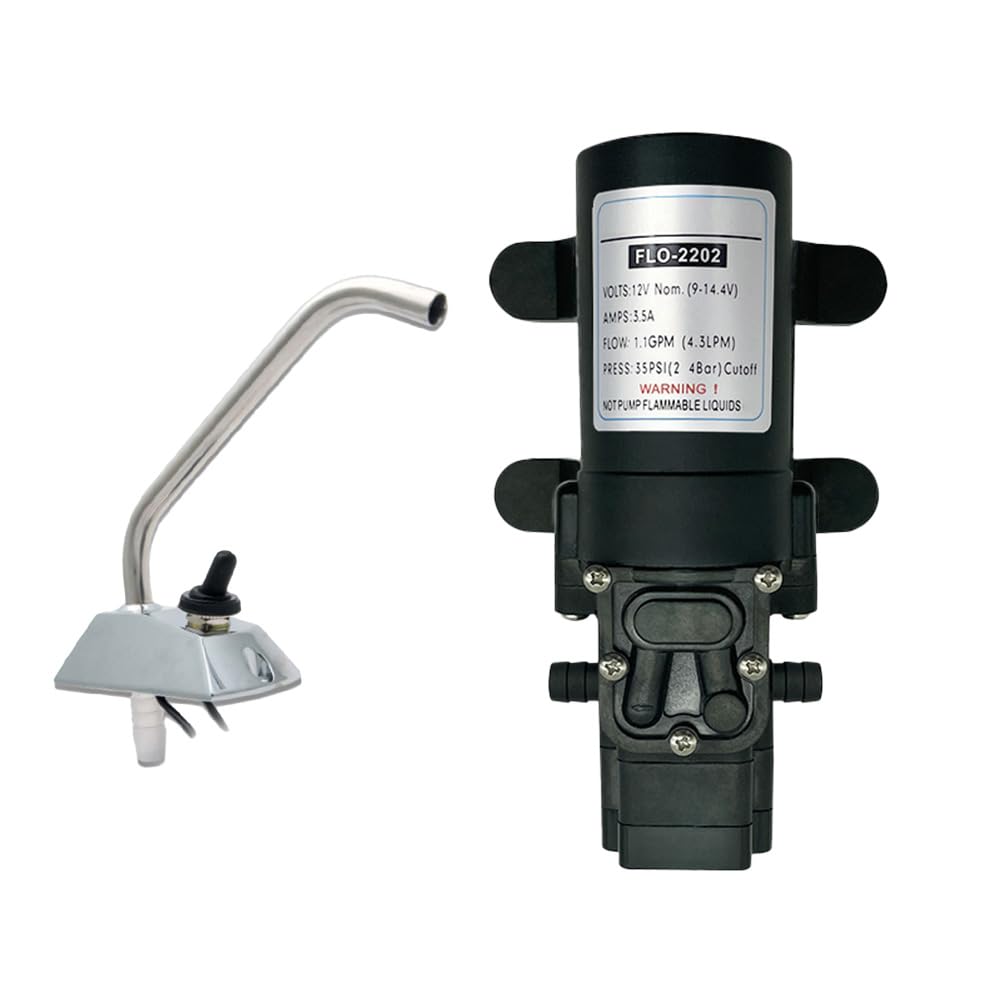 Riloer Water Pump 12V Self-Priming Kitchen High Pressure Electric Pump Rotary Faucet/Rv/Rv/Rv Faucet