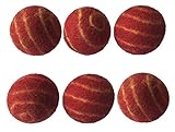 Pet Pizazz Mini Wool Dog Ball Toys 6-Pack for Small to Medium Size Dogs (All-Natural, Boutique Quality)