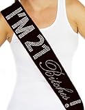 RhinestoneSash.com Women's I'm 21 Bitches! Birthday Rhinestone Sash Large Black
