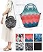 VASCHY Reusable Lunch Tote Bag for Women and Girls Kids Large Capacity with Detachable Adjustable Shoulder Strap for Work in Retro Triangle