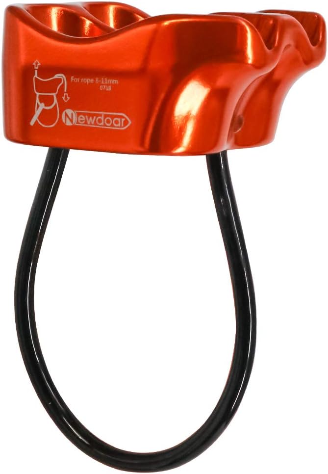 NewDoar Climbing Abseiling Belay Device Professional ATC Rappelling Descender 25KN V-grooved Safety Equipment (Orange) : Sports & Outdoors